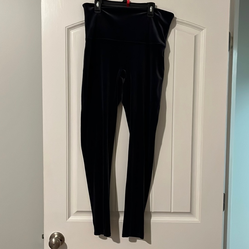 Navy velvet Spanx leggings, almost brand new